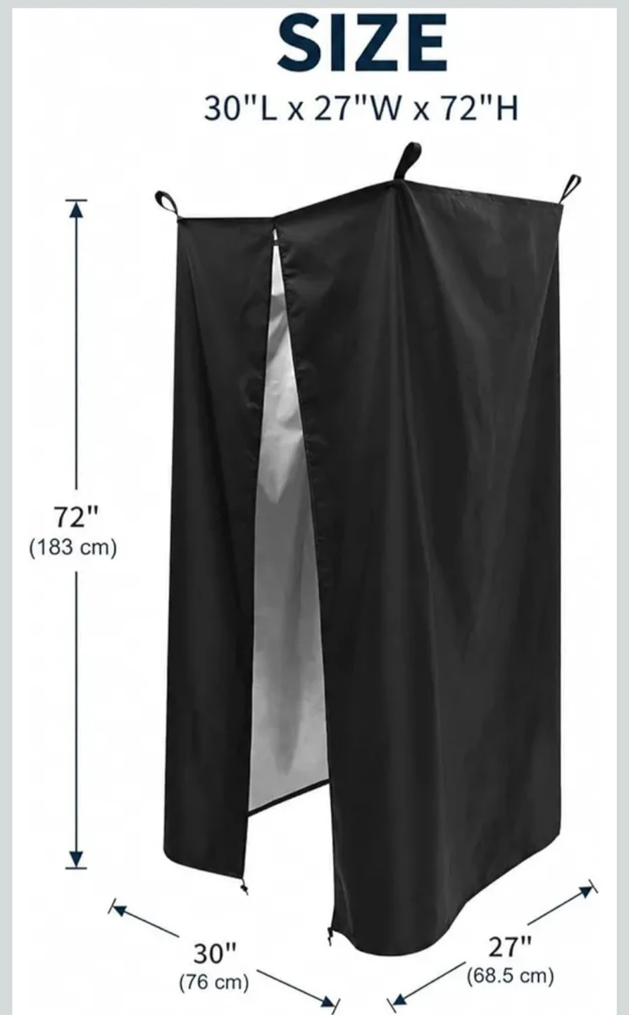Black Portable Privacy Tent Changing Room - 30"x27"x72" - photo 2