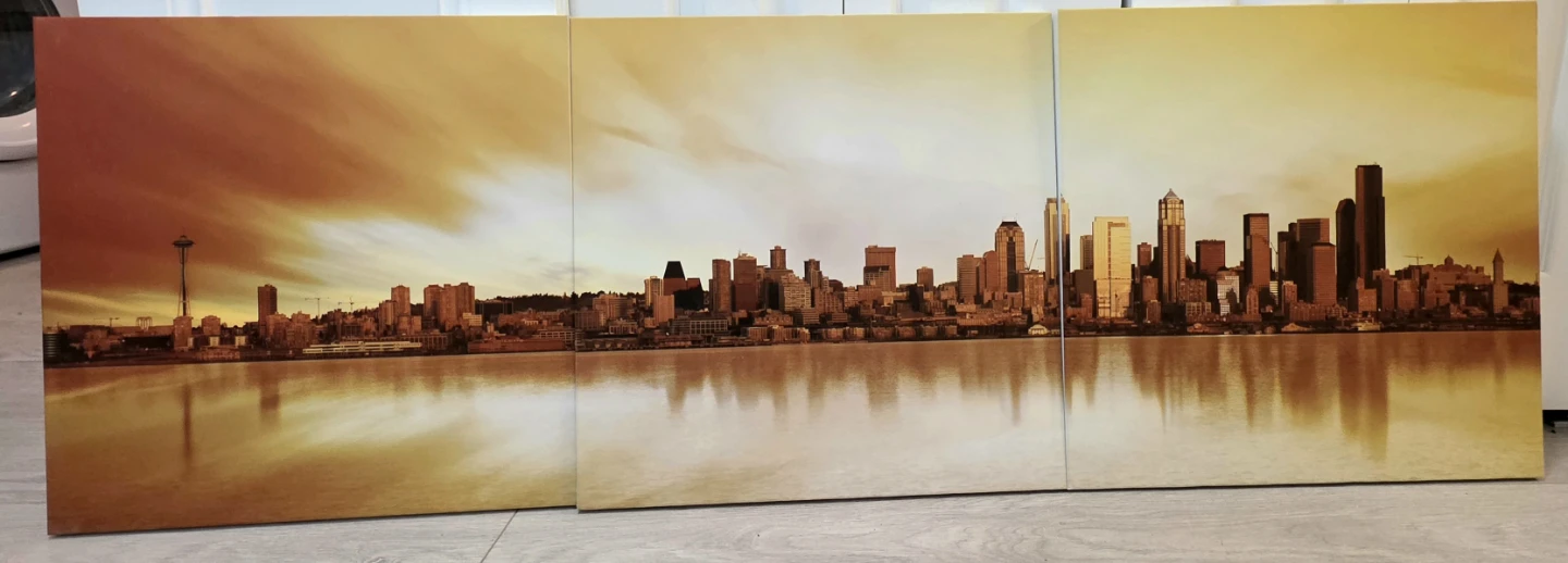 Seattle Skyline Triptych Wall Art