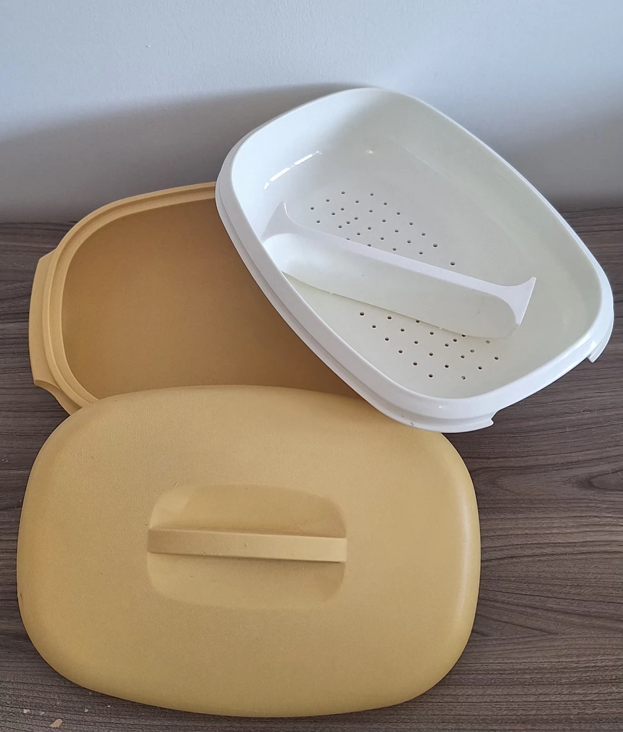Vintage Tupperware Steamer Basket Harvest Gold