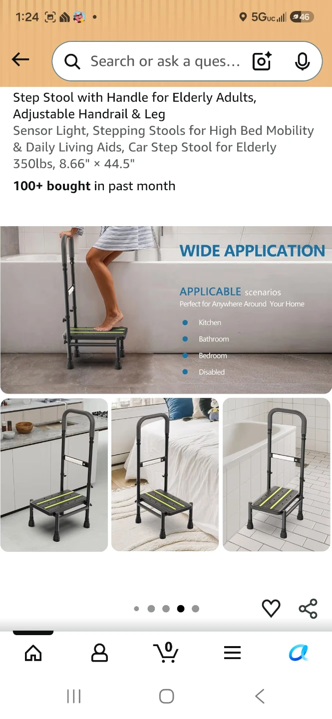 Step Stool with Handle and LED Night Light - photo 3