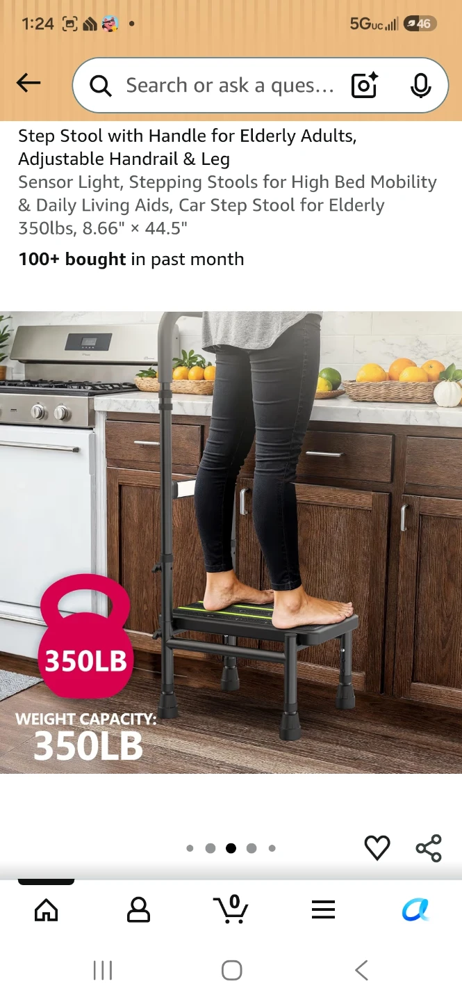 Step Stool with Handle and LED Night Light - photo 4