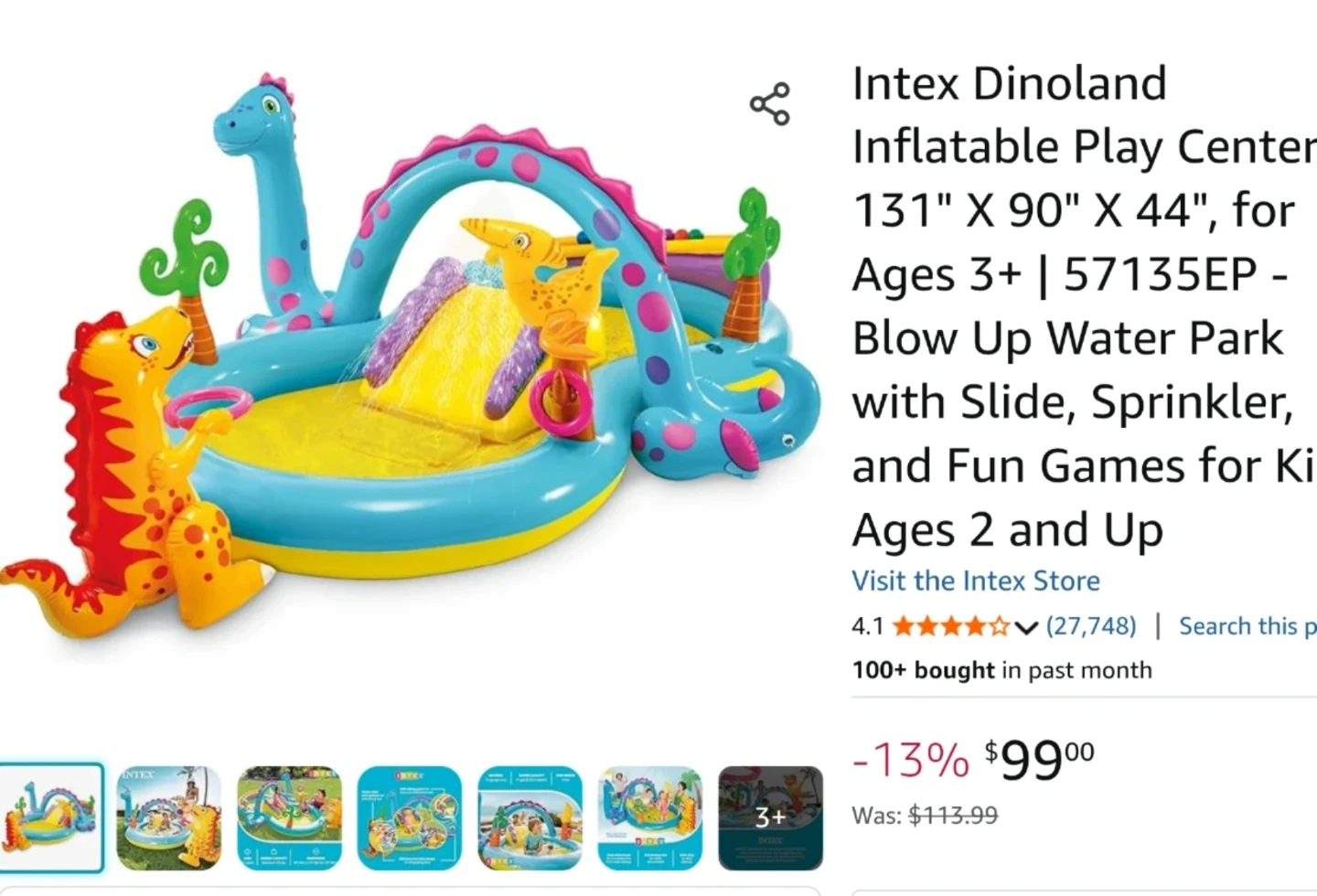 Intex Dinoland Play Center Inflatable Water Park