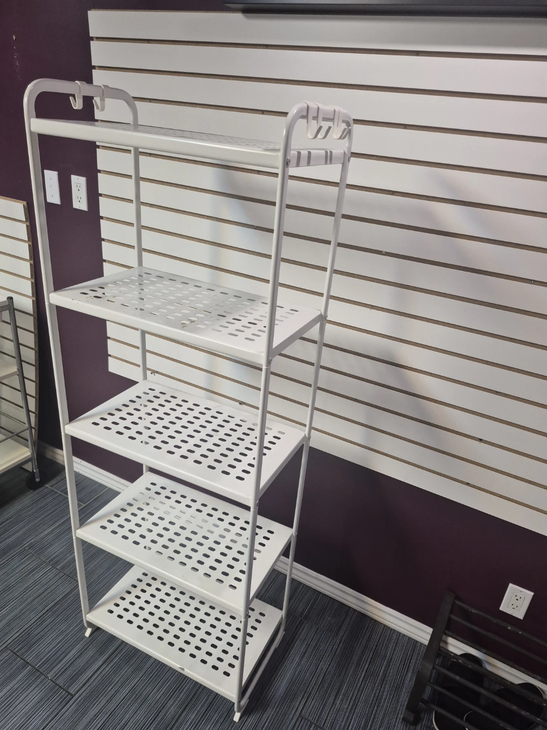 White 5-Tier Metal Shelving Unit - photo 2