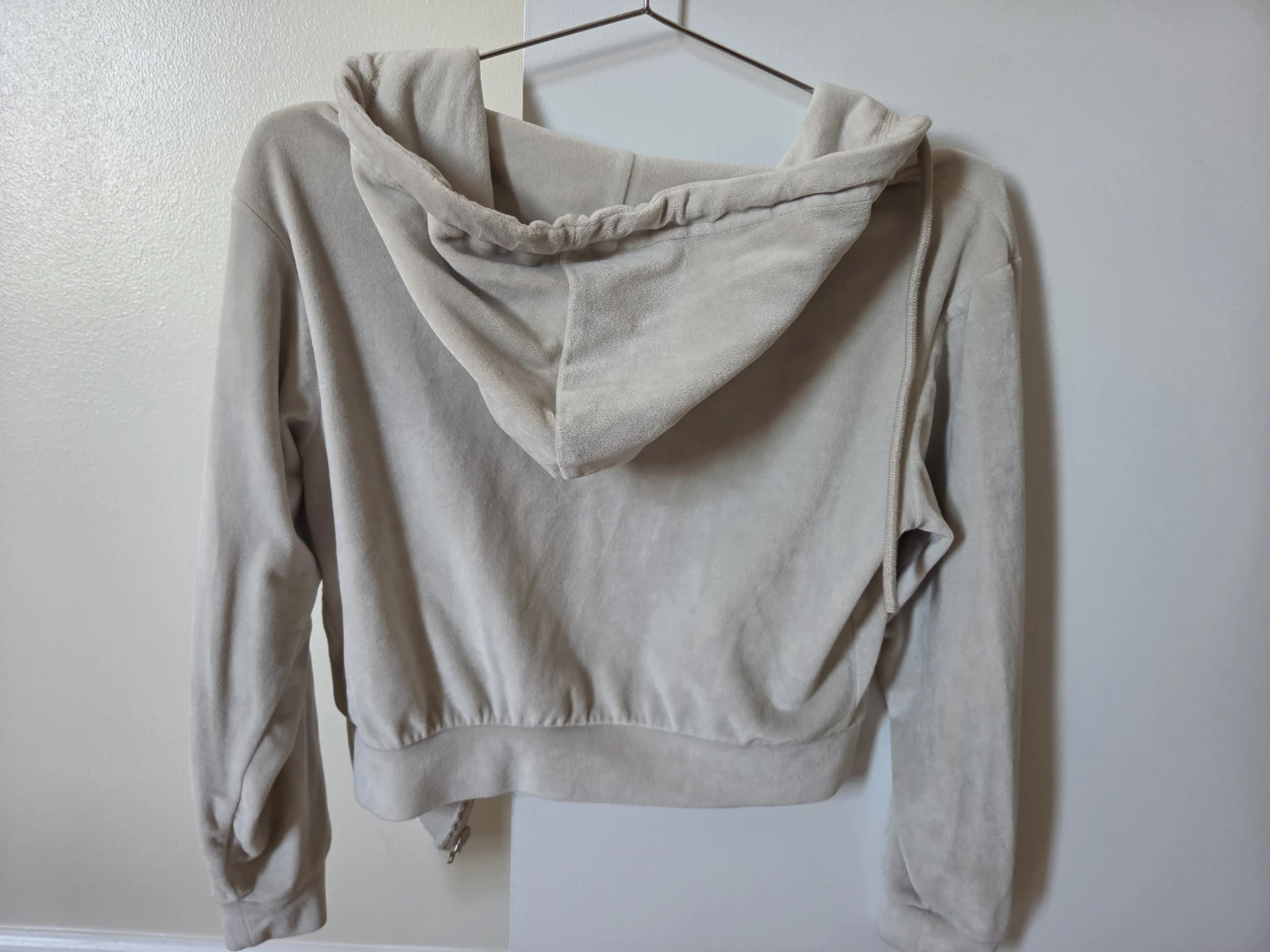 Cream Velour Zip-Up Hoodie - photo 2