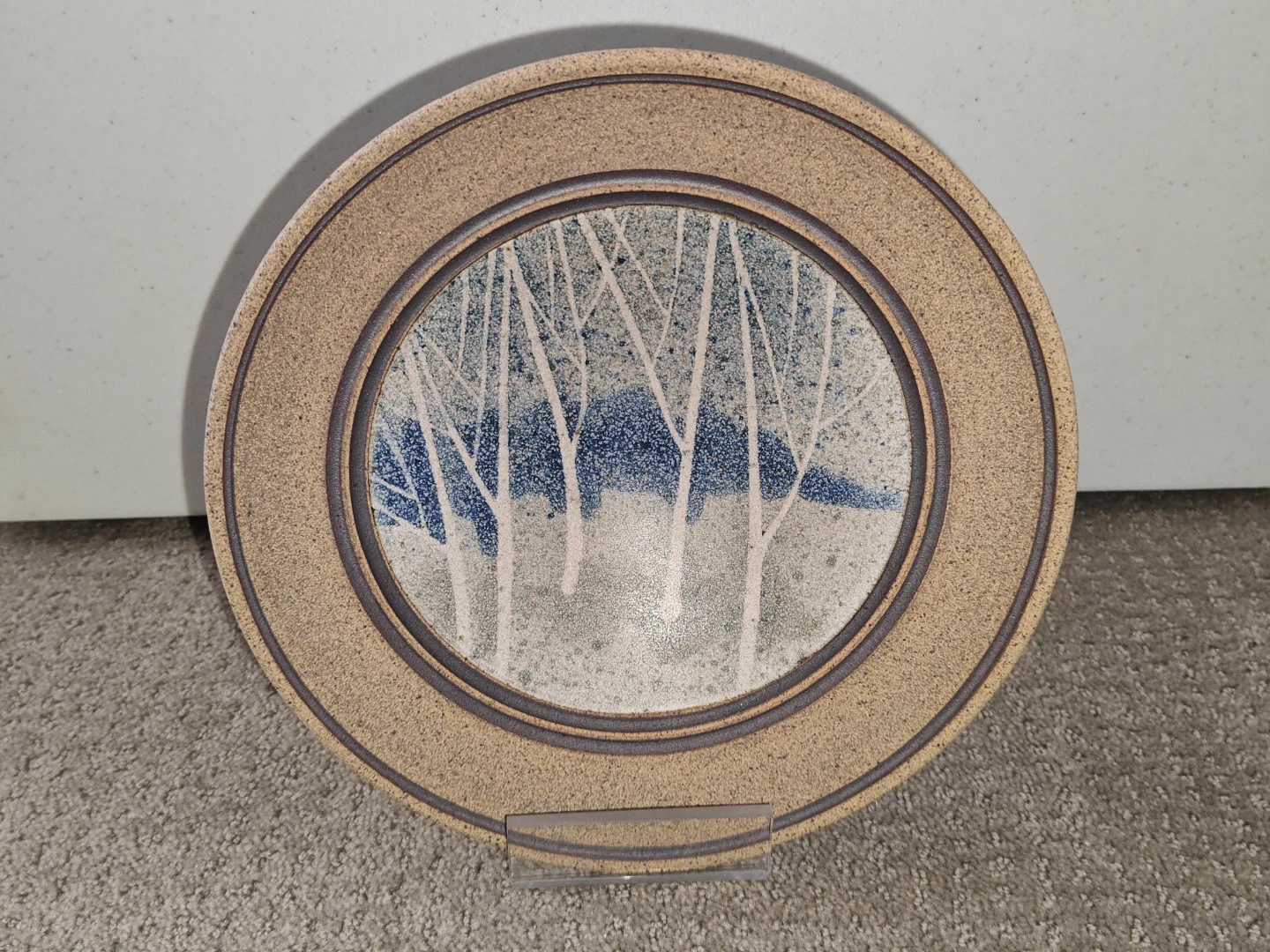 Peter Price Studio Art Pottery Stoneware Plate Trees w/ Stand