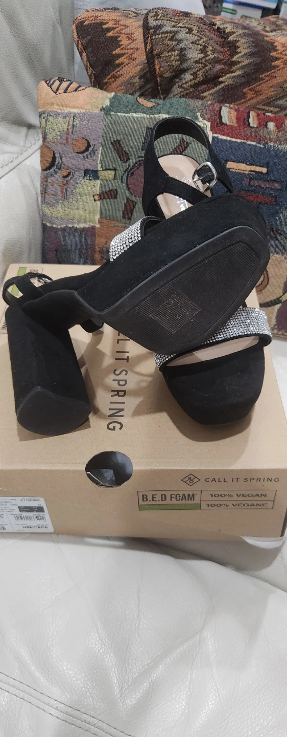 Call It Spring Black Glitter Platform Heels - photo 2