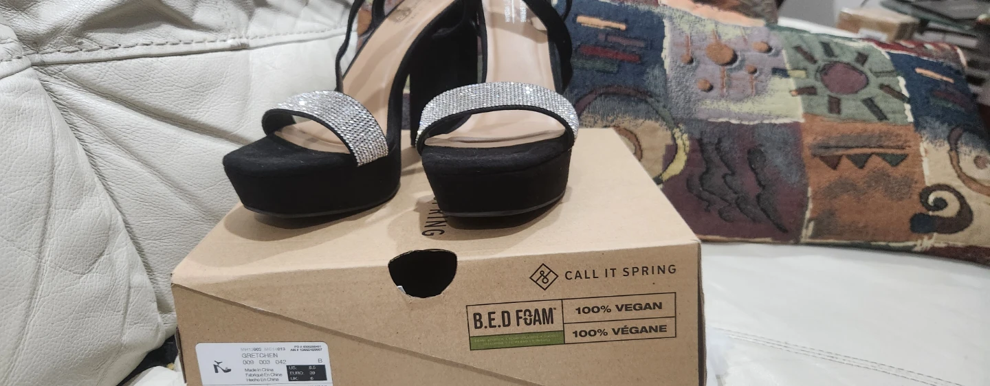 Call It Spring Black Glitter Platform Heels - photo 4