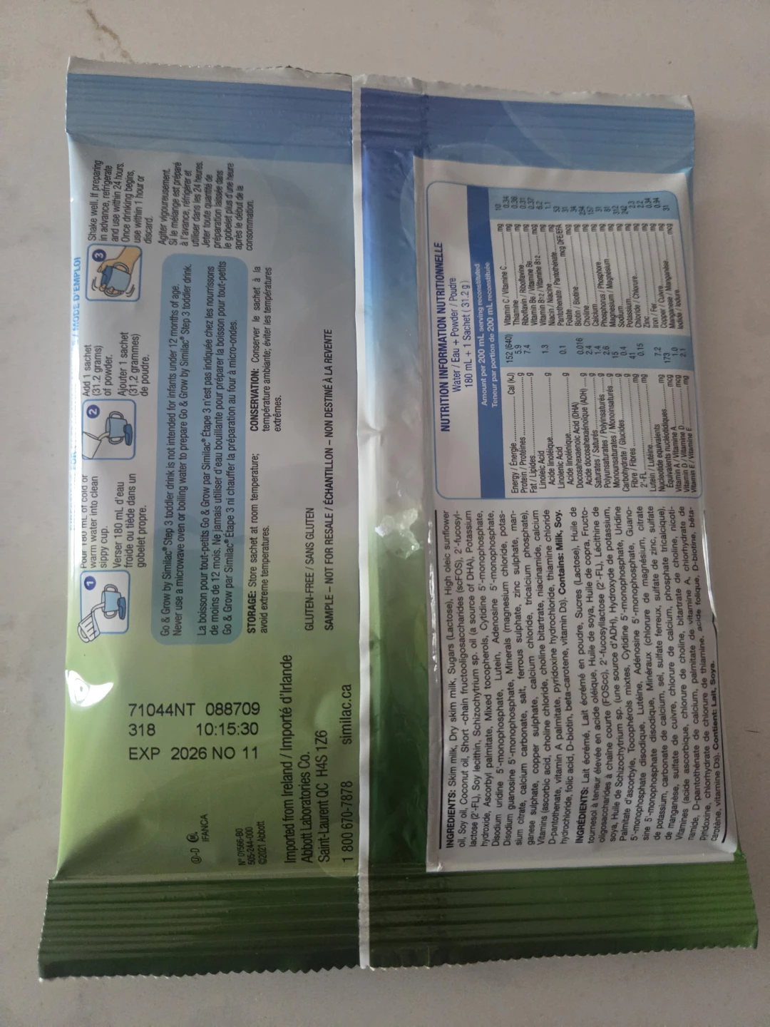 FREE: Go & Grow by Similac Toddler Drink Sample (Unopened) - photo 2