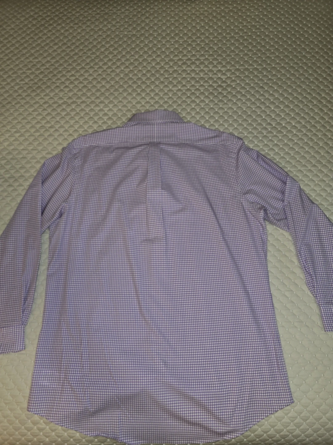 Lg - Ralph Lauren Lavender Gingham Button-Down Dress Shirt. - photo 2