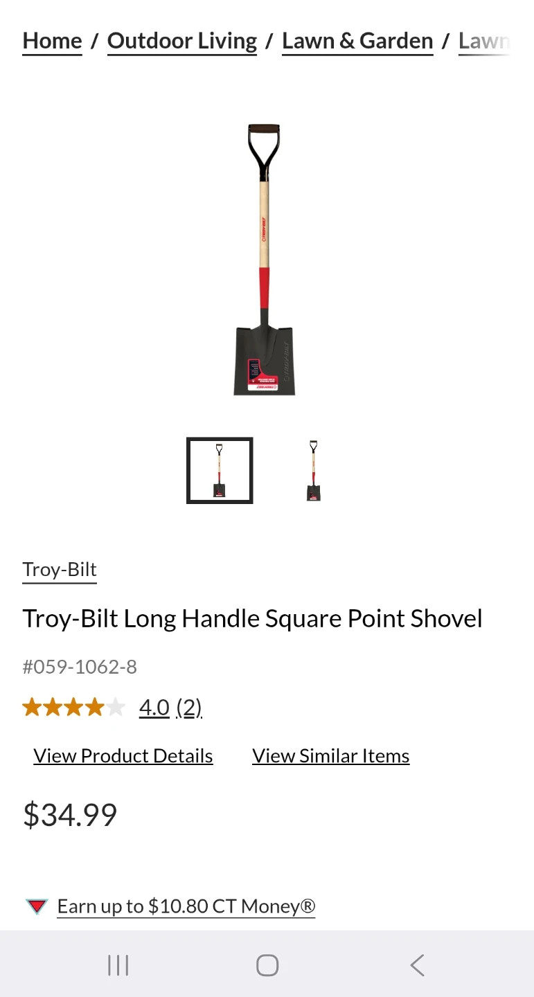 Troy-Bilt Square Point D handle Shovel - photo 3