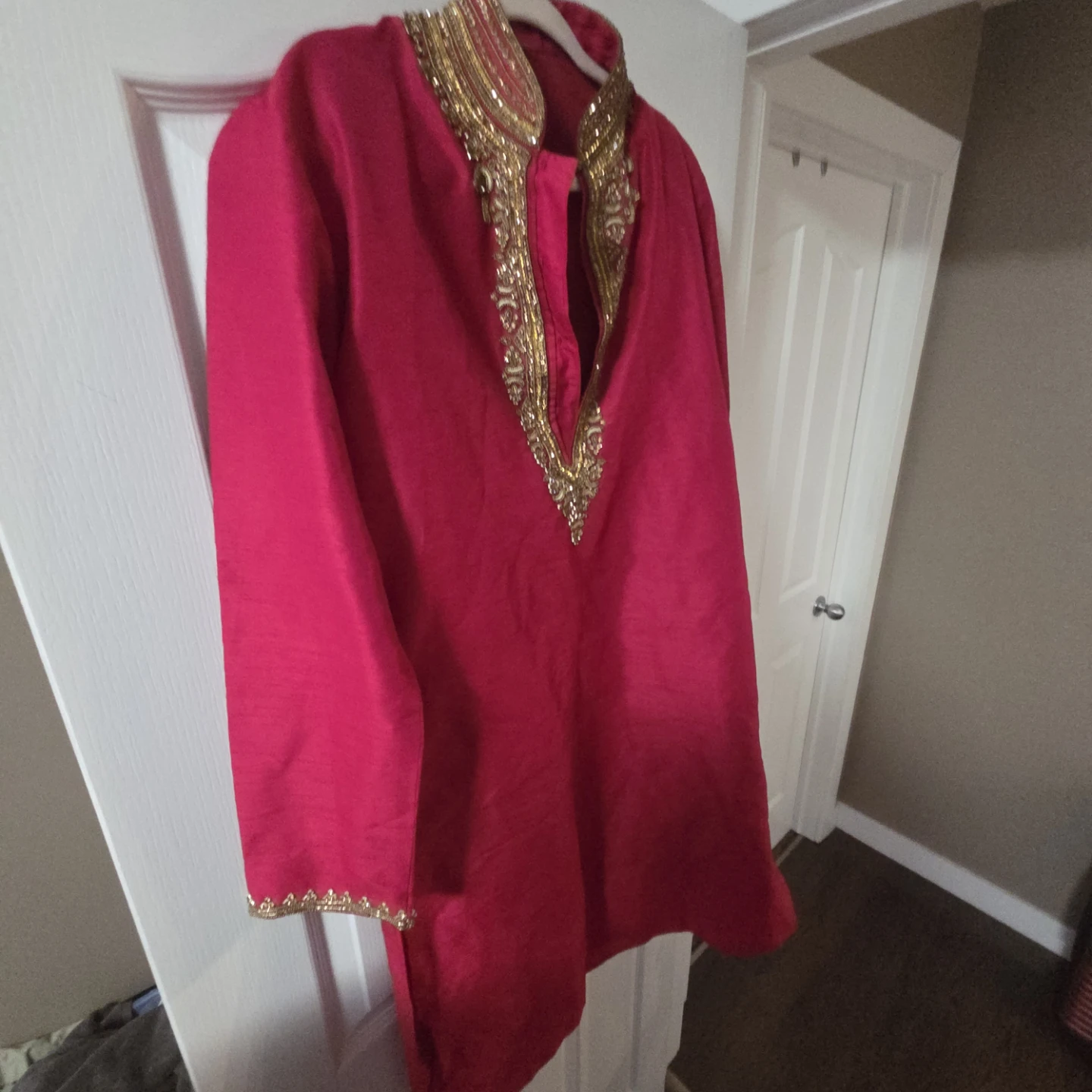 Men's Kurta Set - pink and Gold