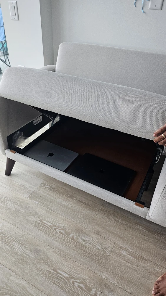 Grey Sofa Bed with Storage - photo 5