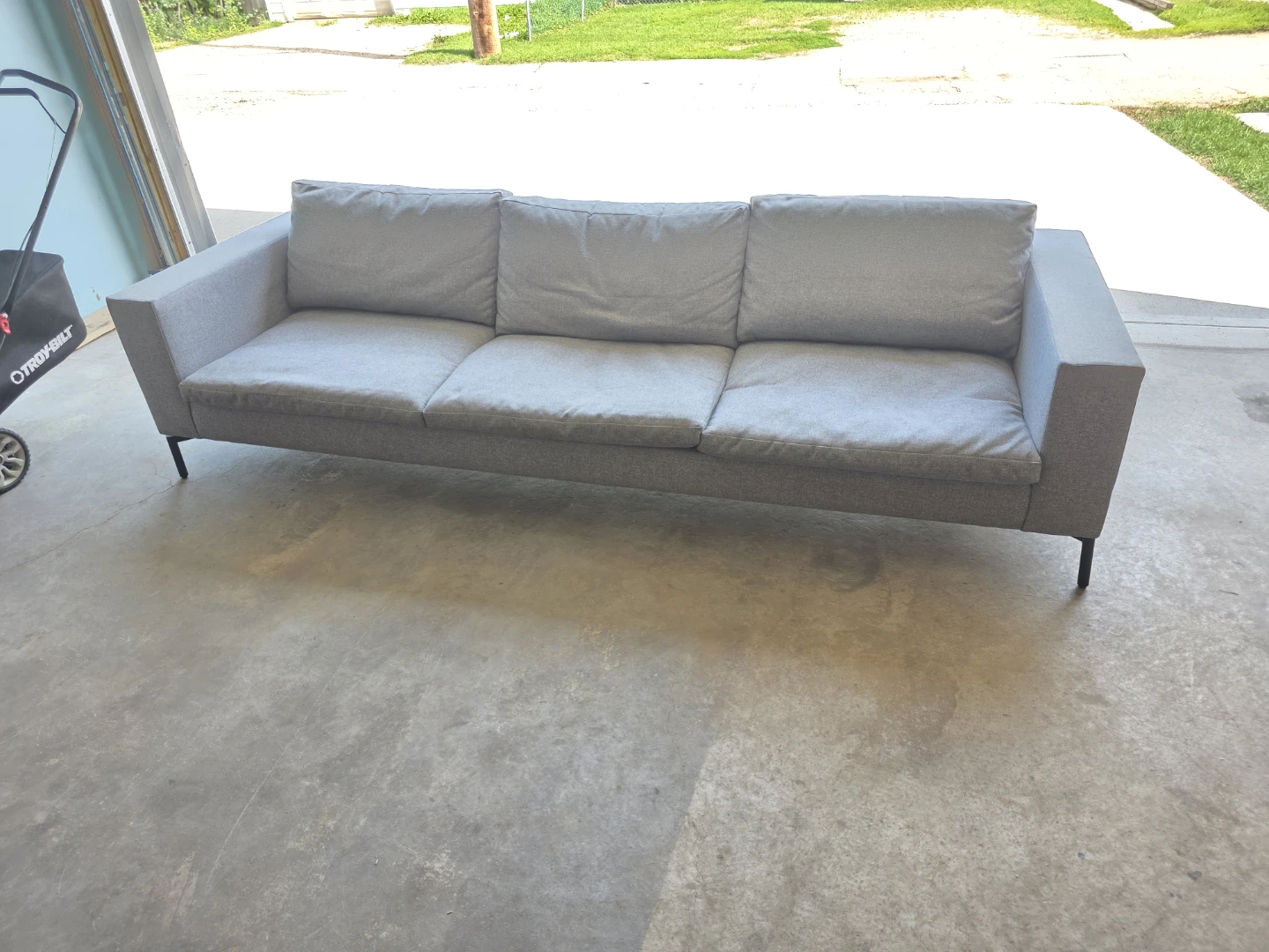 Grey Three-Seater Sofa from Crate & Barrel