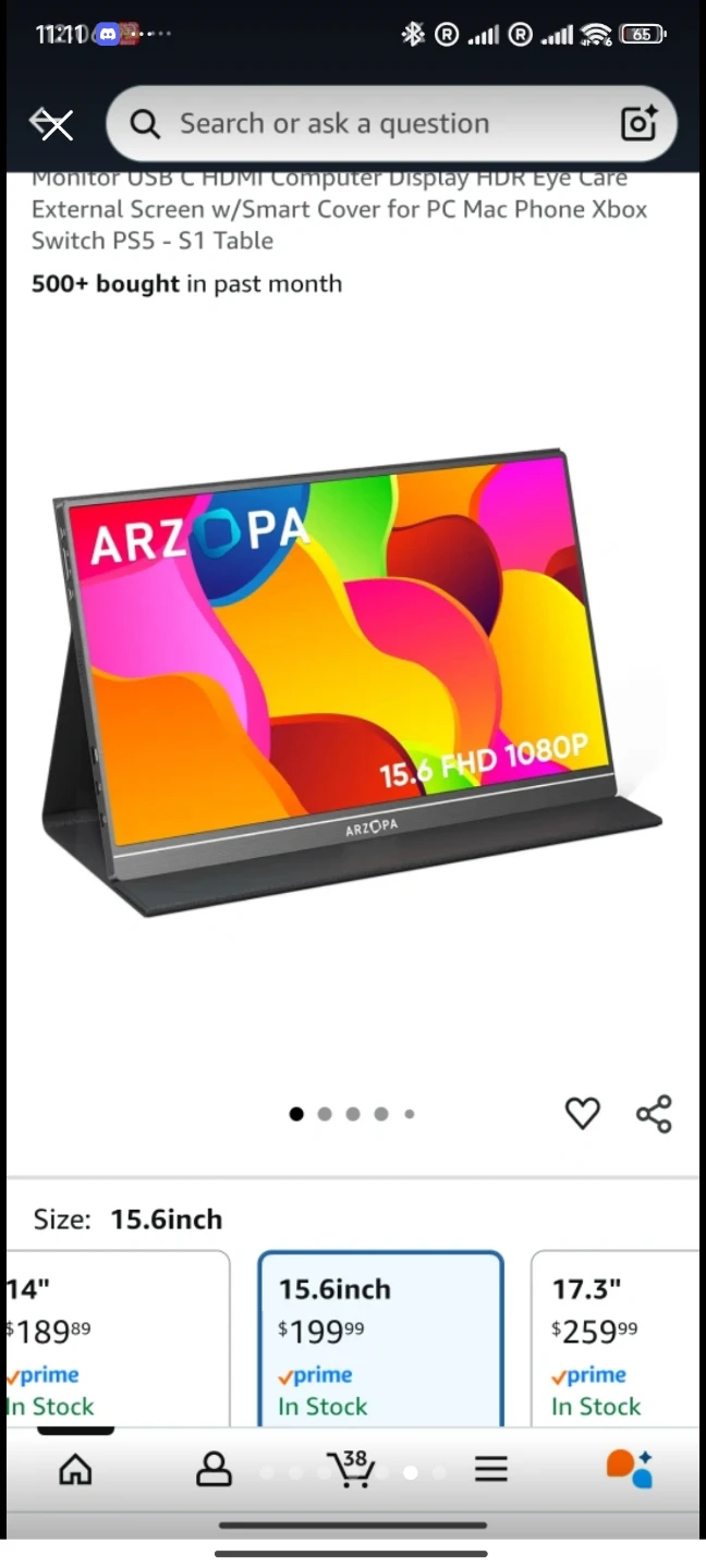 ARZOPA 15.6" FHD 1080P Portable Monitor