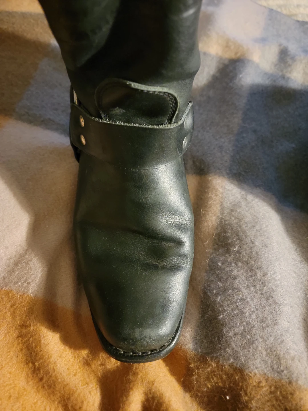 Canada West Boots Black Leather Motorcycle Boots - photo 2