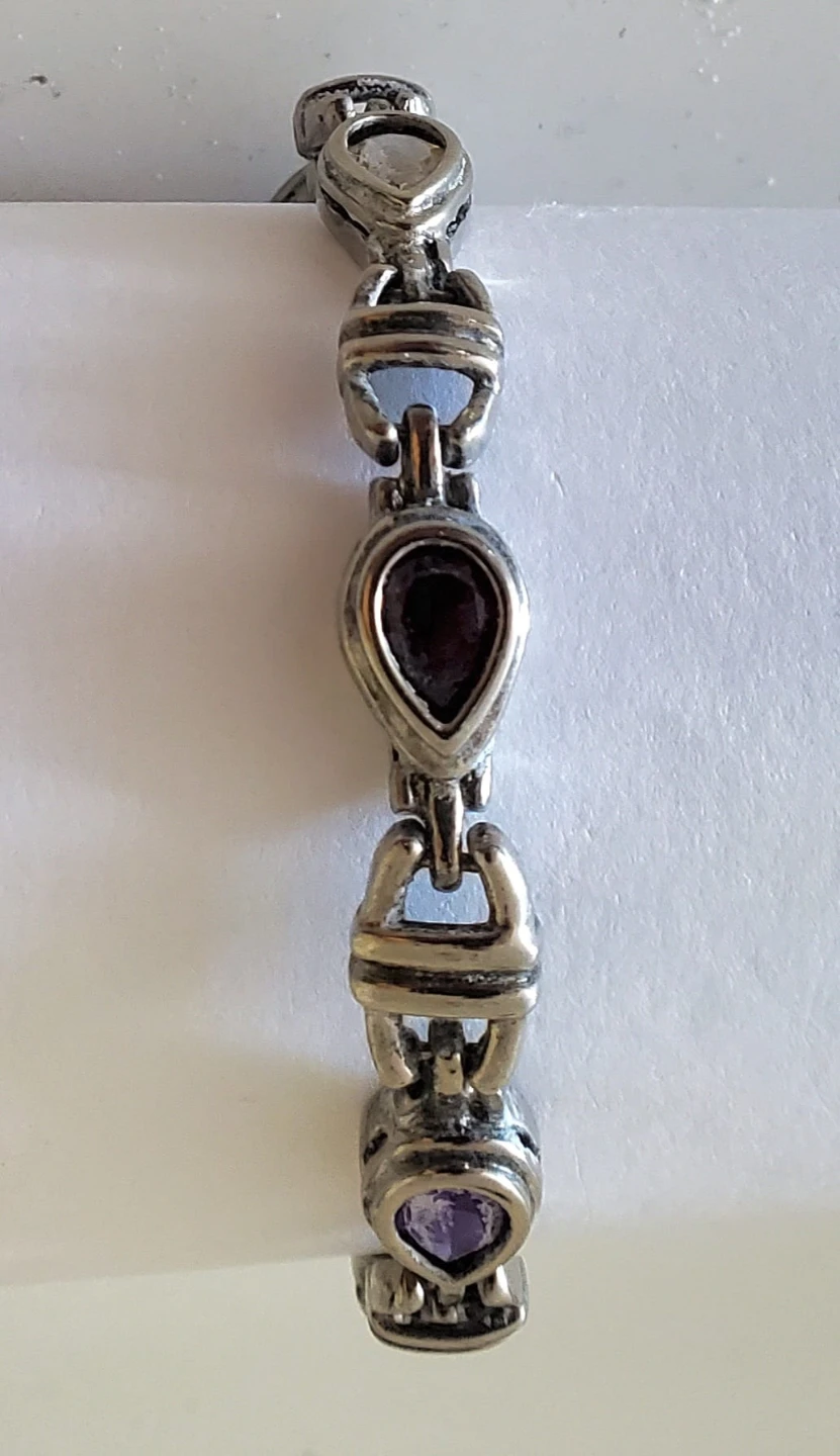 Sterling Silver Gemstone Tennis Bracelet