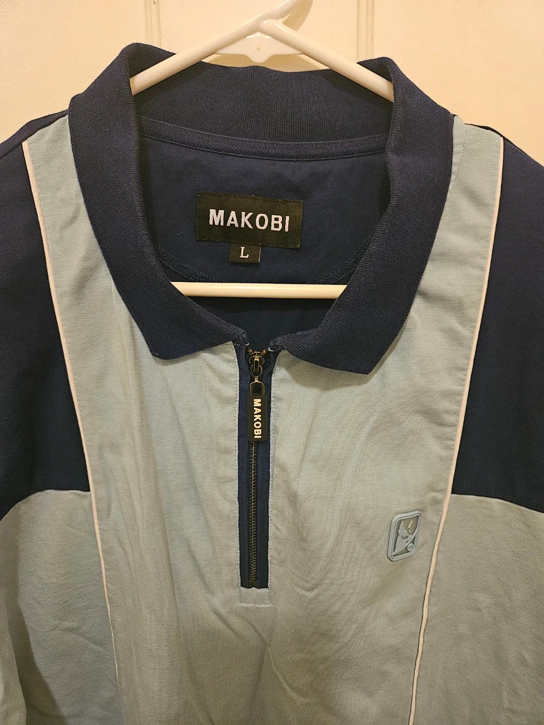 Makobi Men's Colorblock Zip Polo Shirt - Size L - photo 2