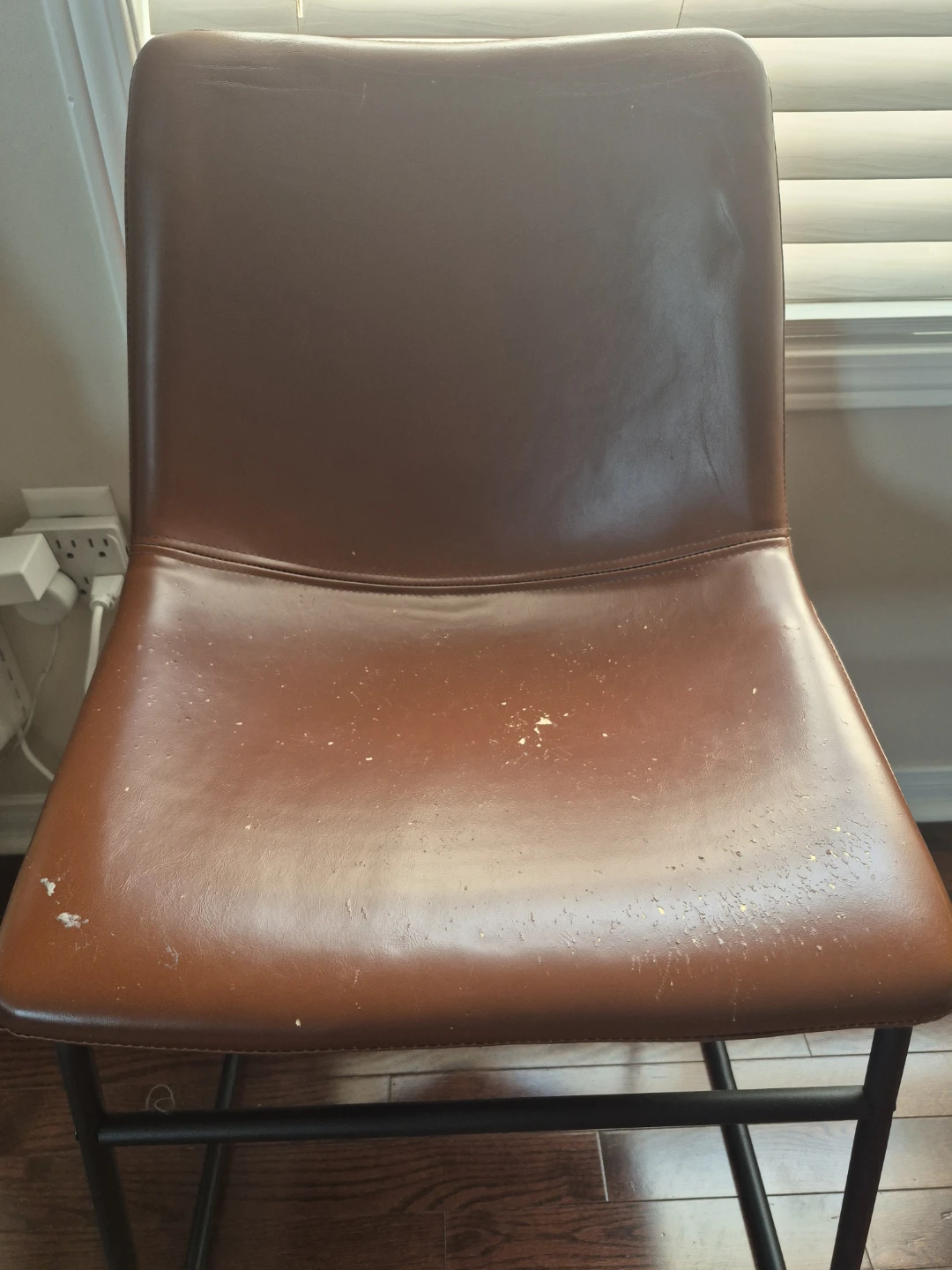 Brown Faux Leather Dining Chairs (Set of 3)