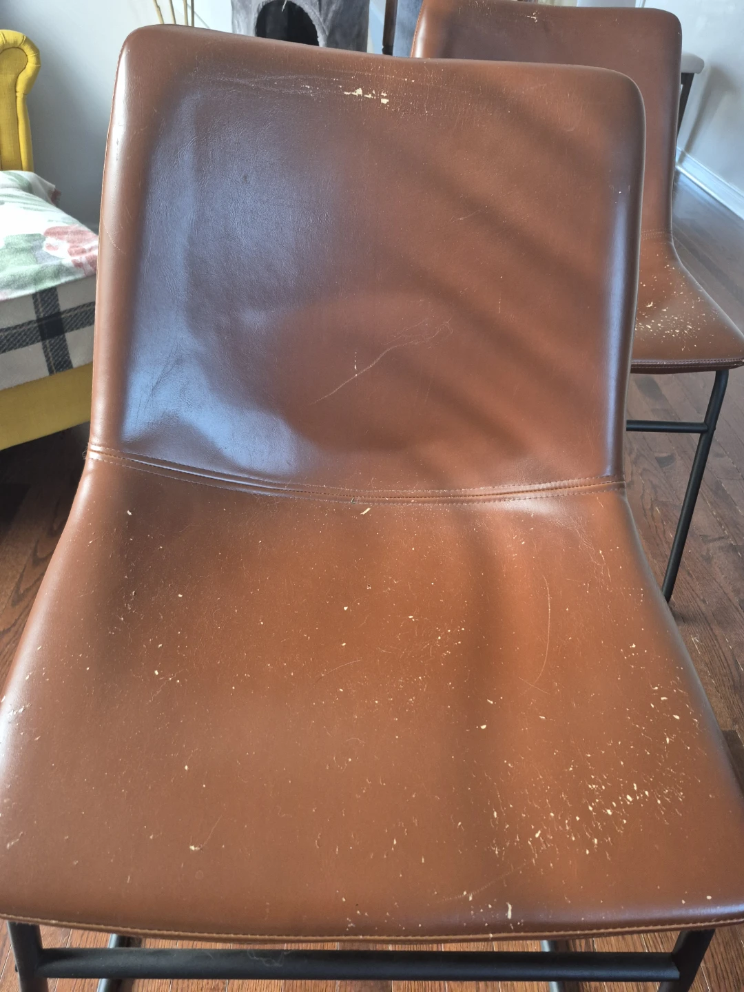 Brown Faux Leather Dining Chairs (Set of 3) - photo 2
