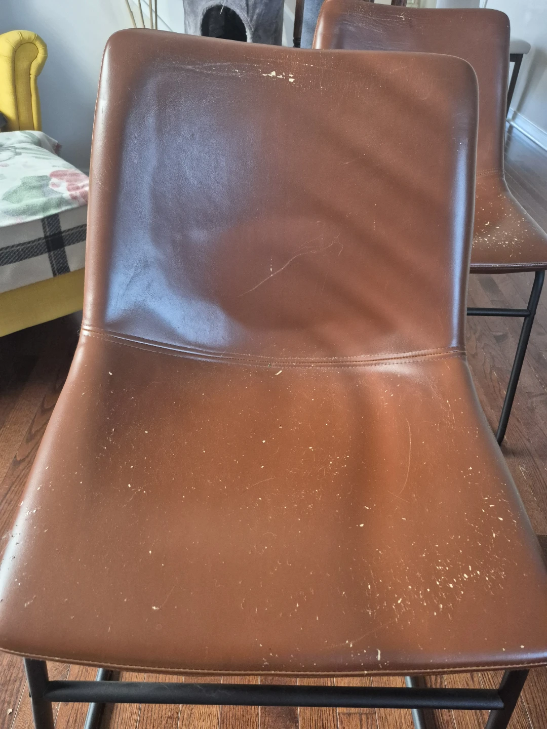 Brown Faux Leather Dining Chairs (Set of 3) - photo 3