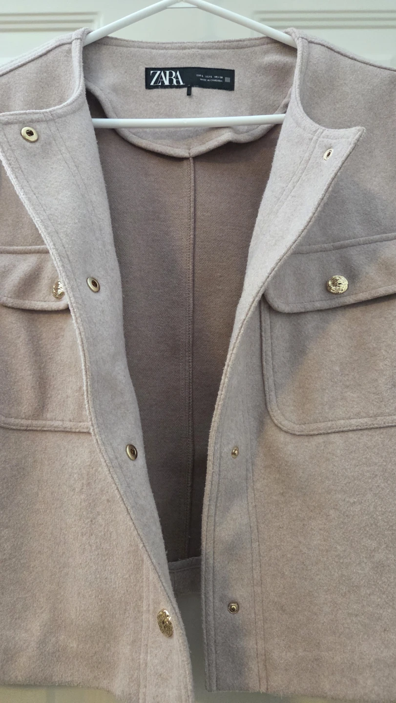 Zara Women's Pink Button-Up Jacket - photo 4