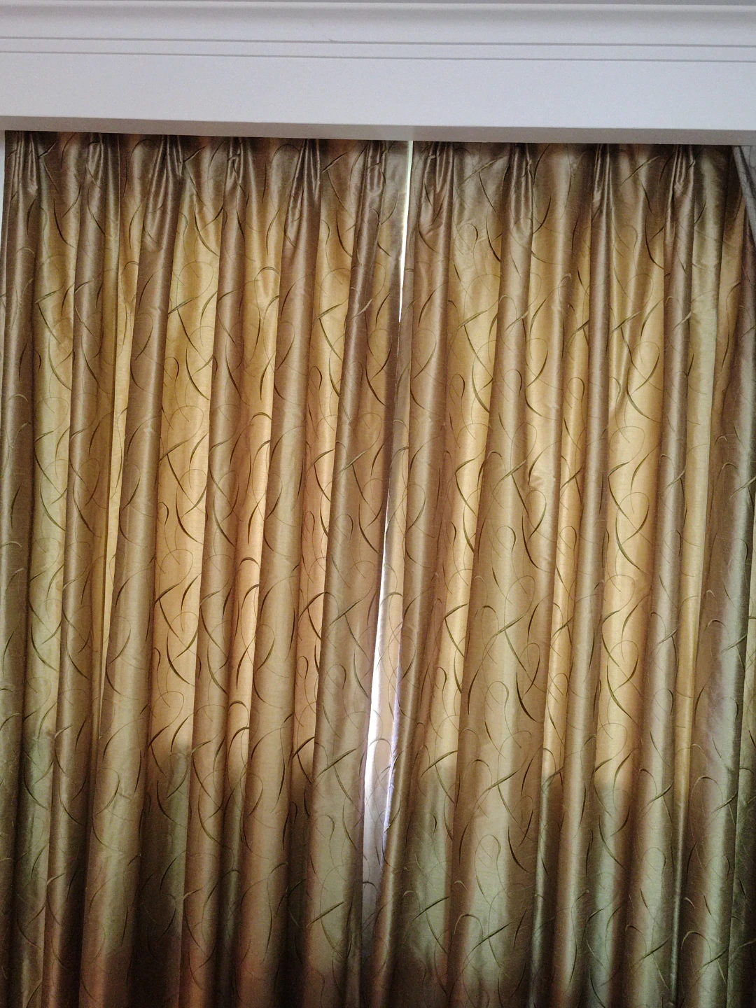 Designer Gold Silk-Textured Drapes