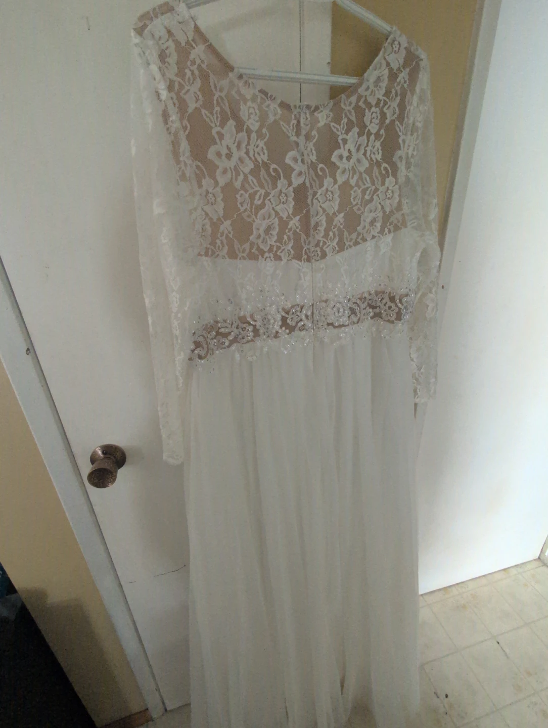 White Lace Long Sleeve Maxi Dress 1XL - photo 2
