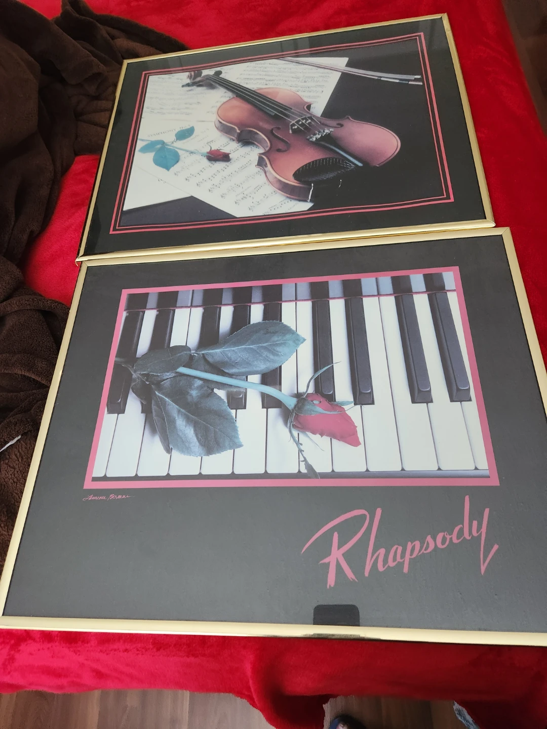 1980s Romantic Music Art Prints - Set of 2 Framed