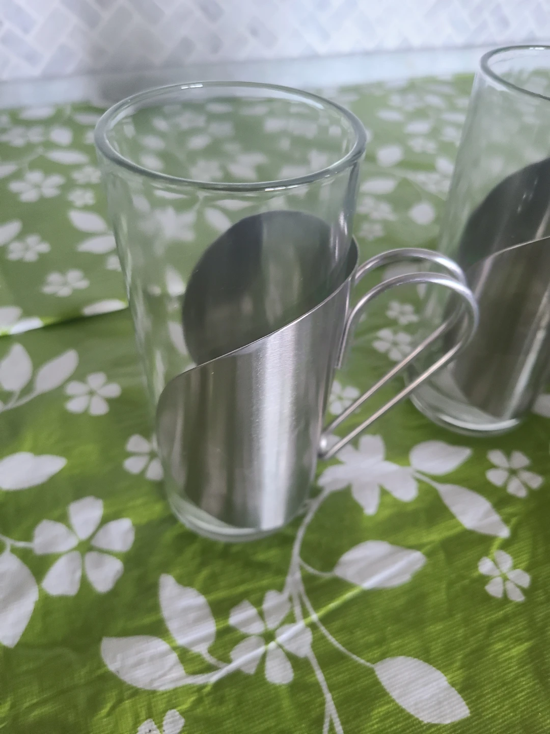 Set of 6 Glass Espresso Cups with Stainless Steel Holders - photo 3
