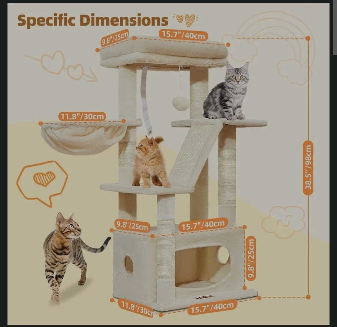 Cat Tree, Cat Tower for Indoor Cats 38.5Inch brand new - photo 2
