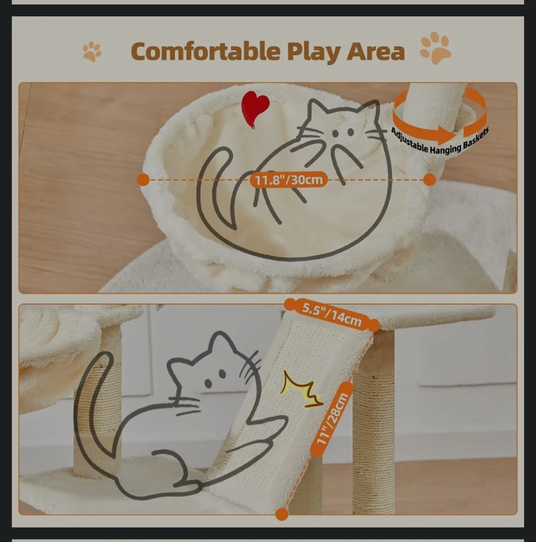 Cat Tree, Cat Tower for Indoor Cats 38.5Inch brand new - photo 4