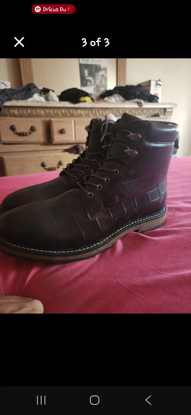 Men's Brown Lace-Up Combat Boots