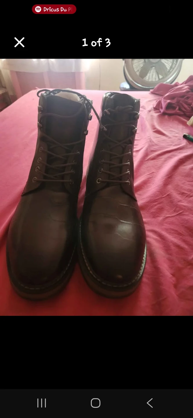 Men's Brown Lace-Up Combat Boots - photo 2