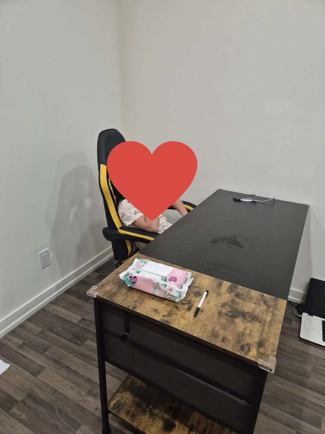 40 inch Black Office Desk with Drawers - photo 2