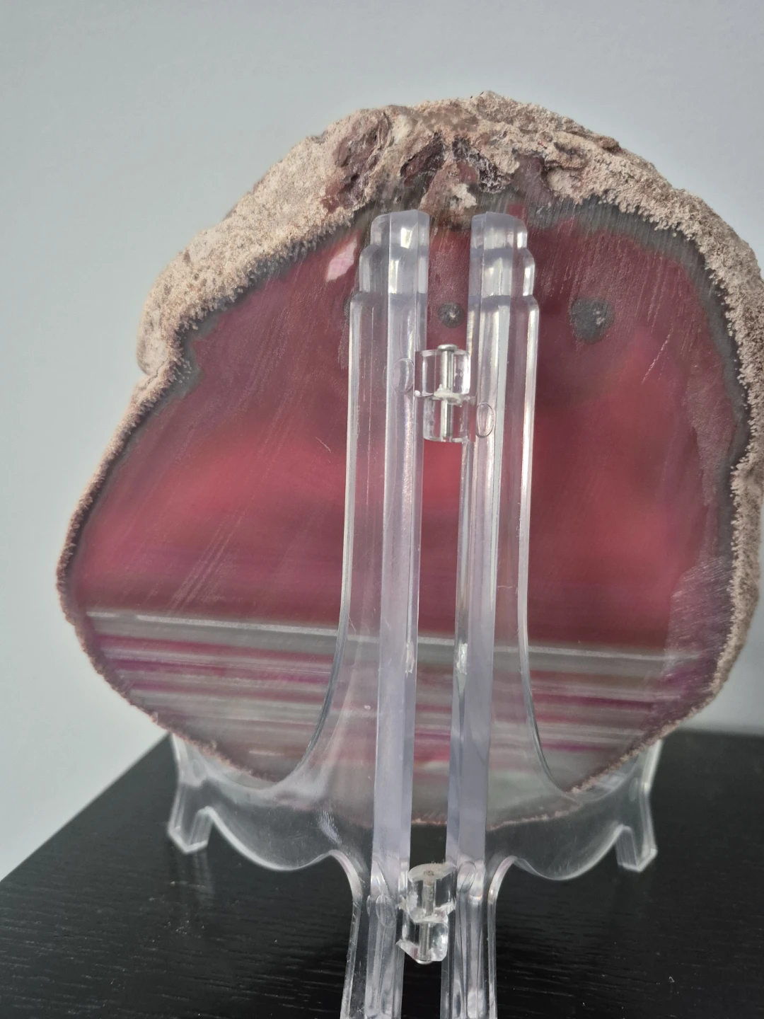 Pink and White Agate Slice Display Piece - photo 4