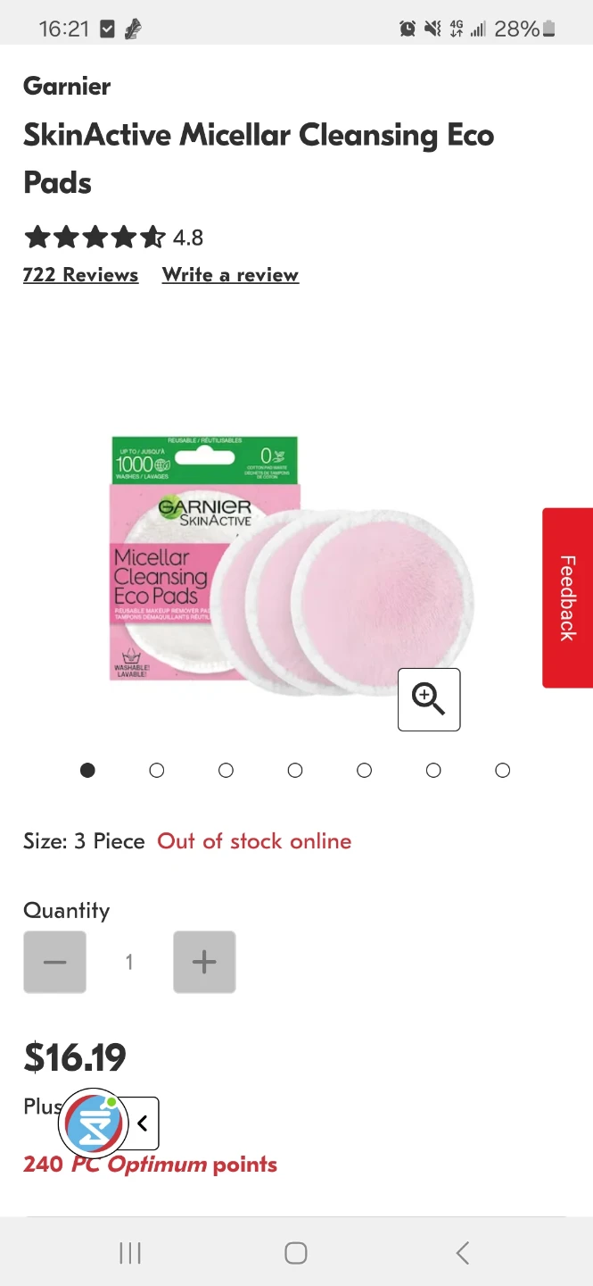 Garnier SkinActive Micellar Cleansing Eco Pads