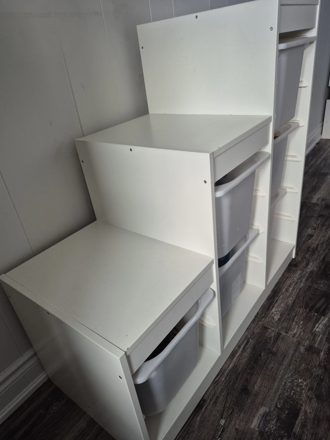 White IKEA Storage Unit with Bins - photo 4