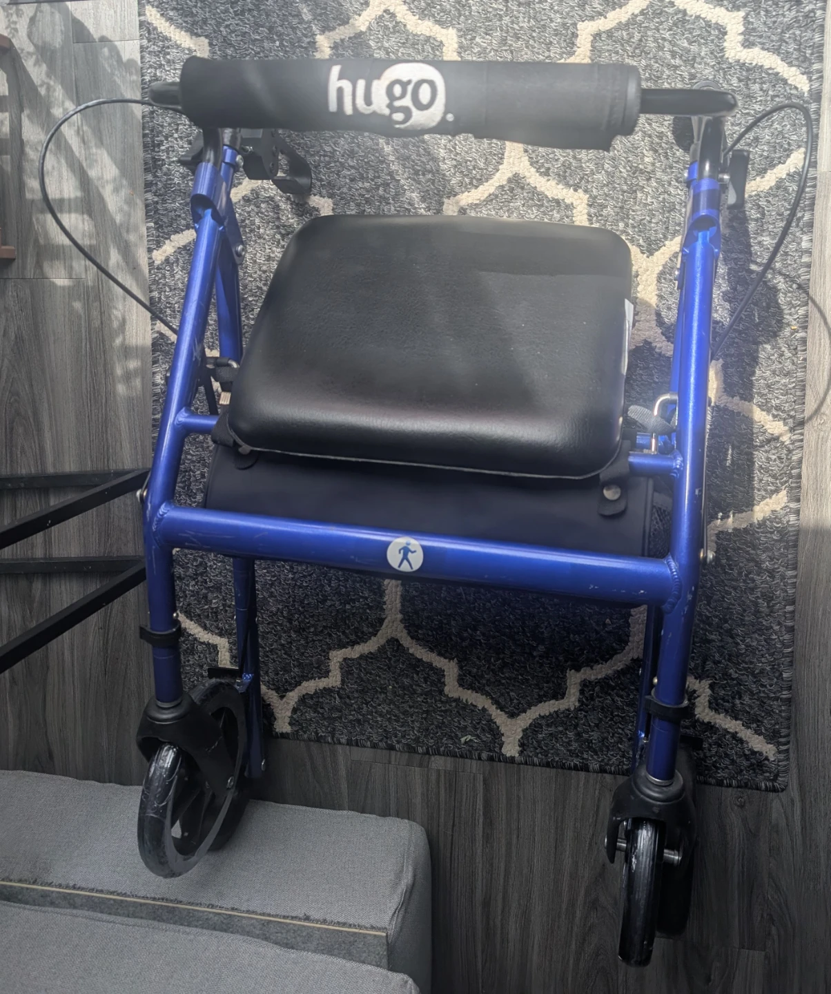 good condition folding 4 wheel Walker   storage container. - photo 4