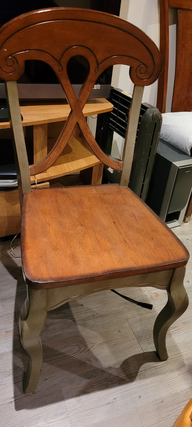 2 hardwood dining/occasional chairs - photo 2