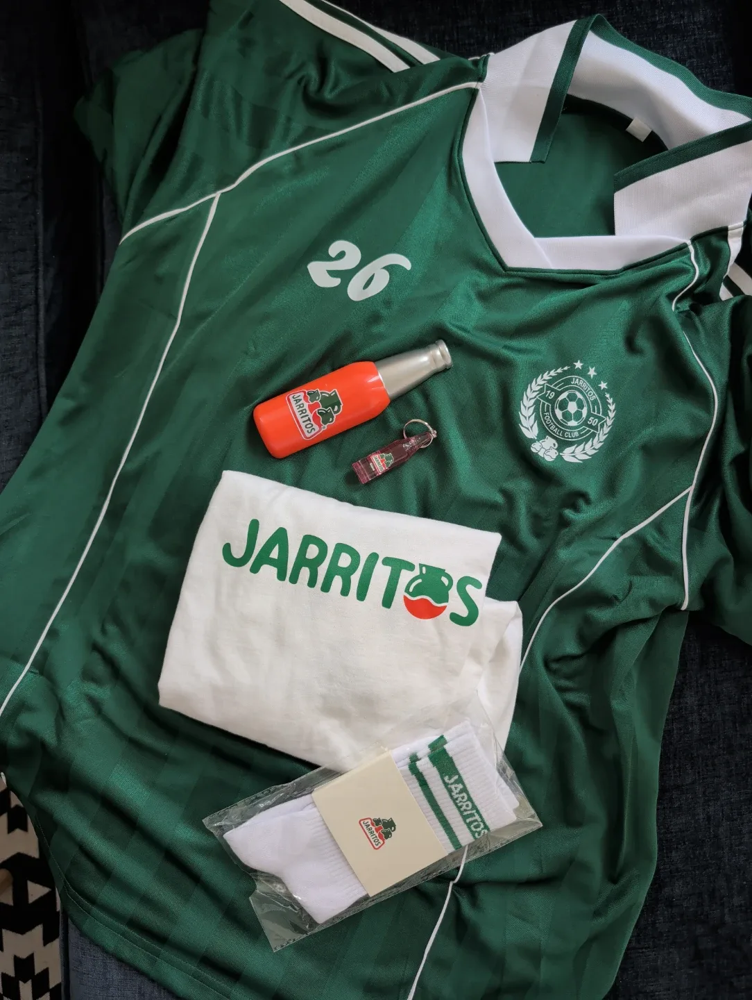 Jarritos Soccer Jersey, T-Shirt, Socks, and Keychain