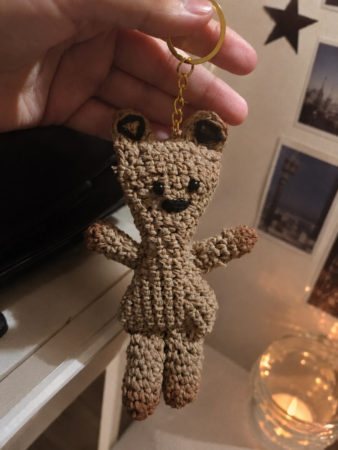 Crocheted Teddy Bear Keychain