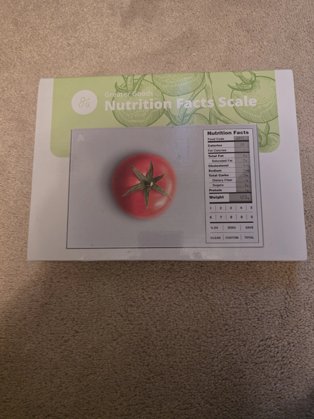 Greater Goods Nutrition Facts Food Scale