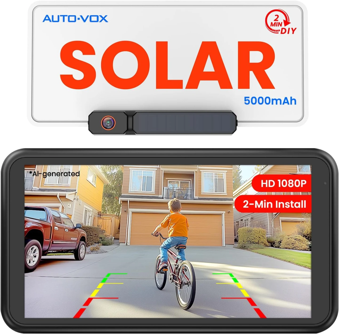 AUTO-VOX Solar Wireless Backup Camera System