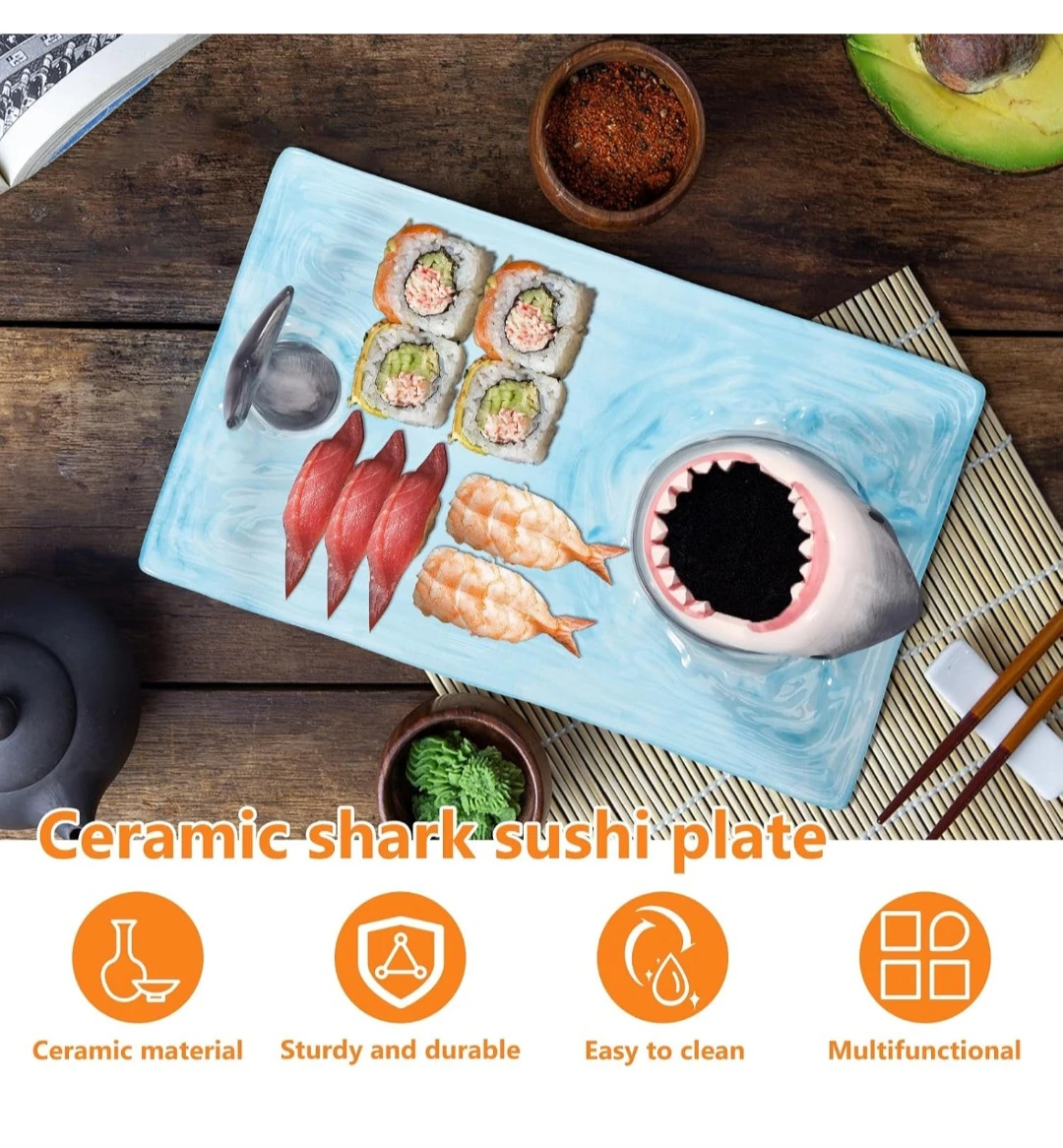 Ceramic Shark Sushi Plate - photo 4