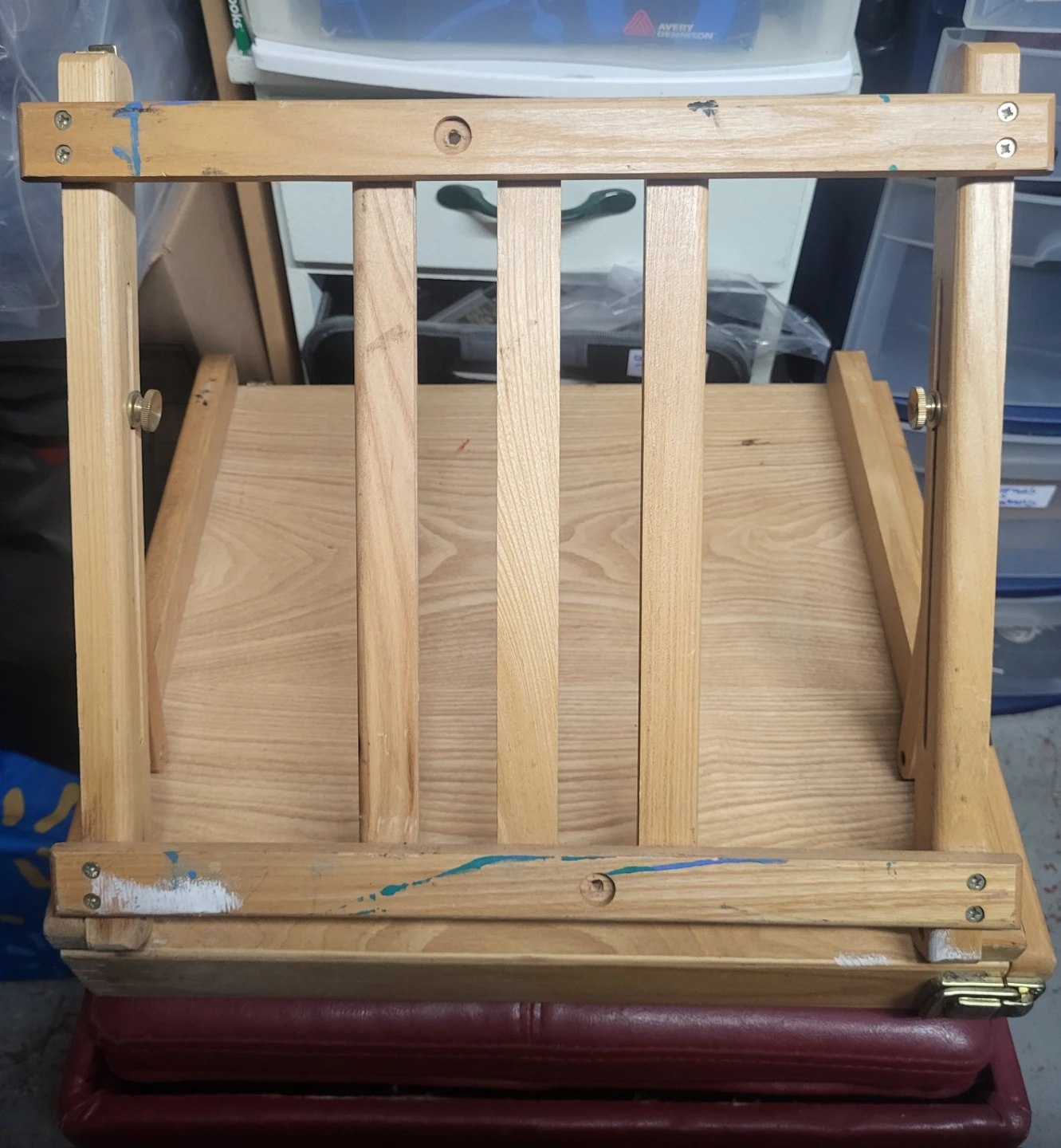 Portable Wooden Art Easel with Acrylic Paints