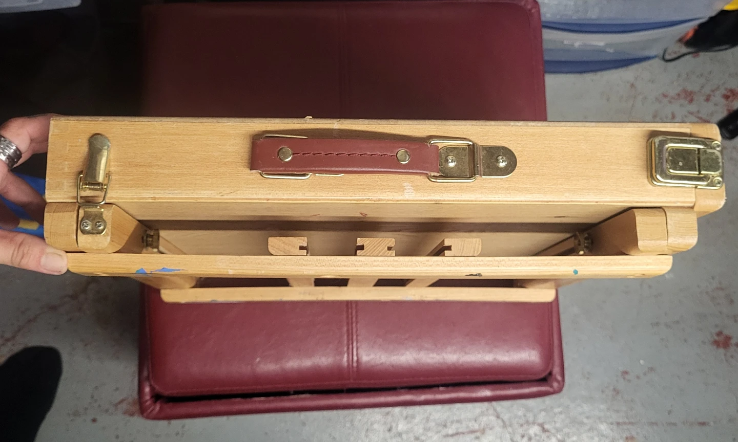 Portable Wooden Art Easel with Acrylic Paints - photo 3