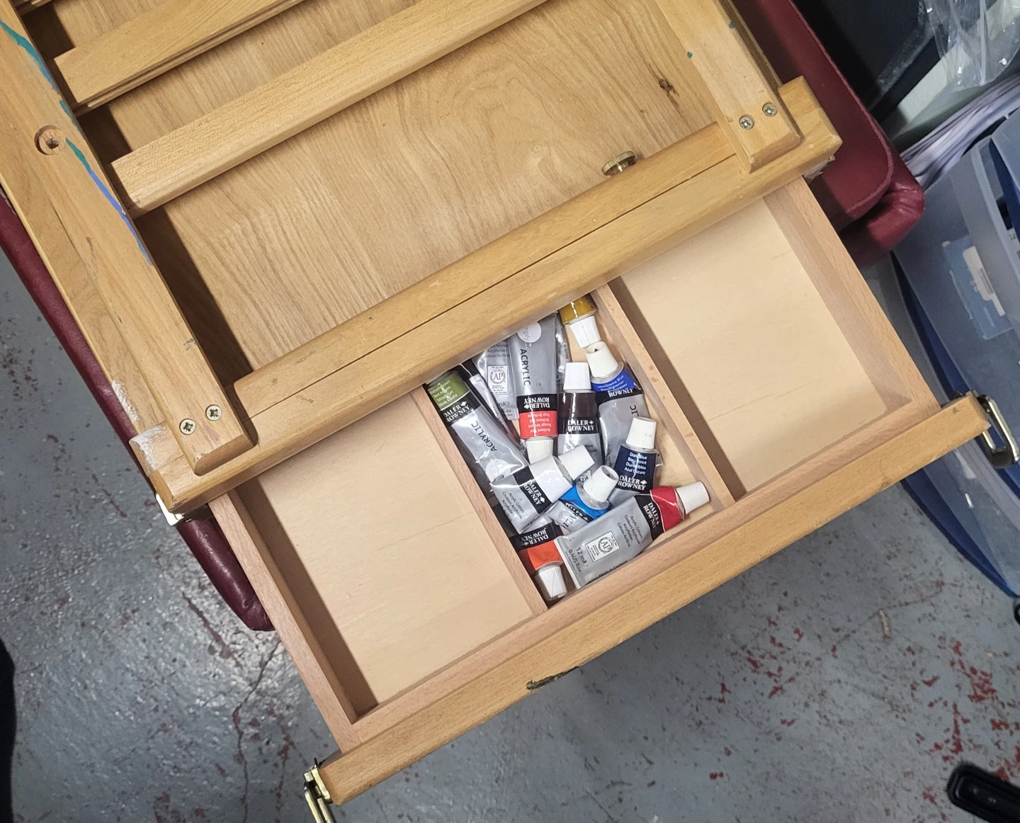 Portable Wooden Art Easel with Acrylic Paints - photo 4