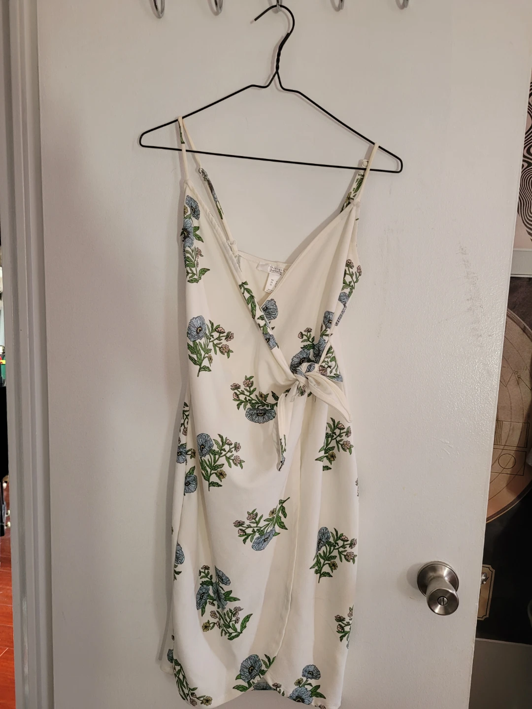 Cream Floral Wrap Dress