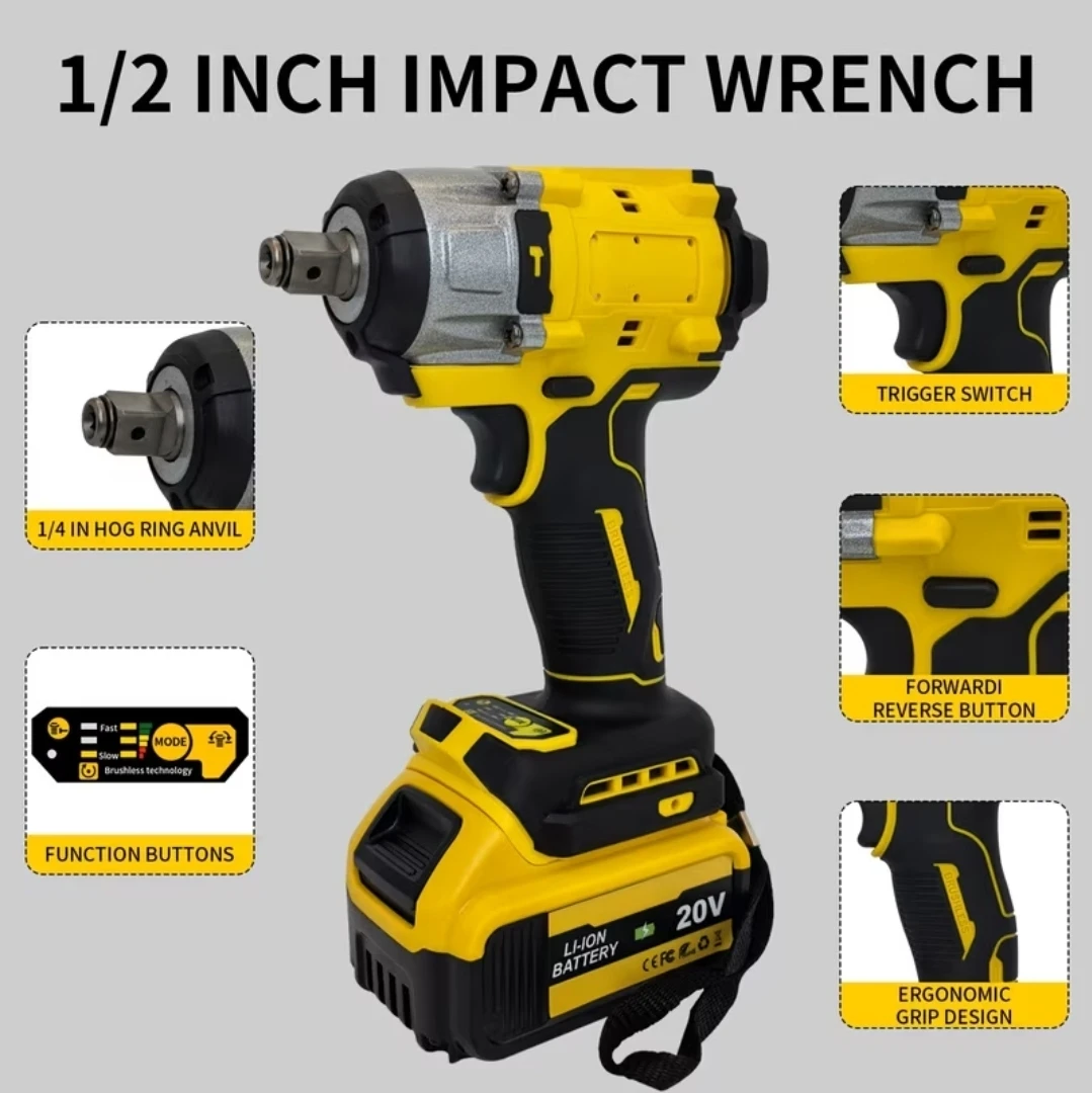 For Dewalt 20v Max Cordless Impact Wrench 1/2 Inch Tool Only - photo 4
