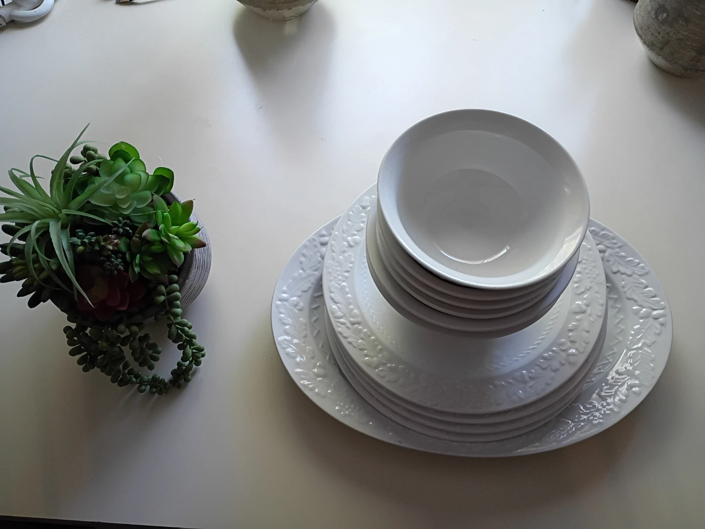 Martha Stewart White Dinnerware Set .. 11 plates